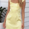 Marigold Muse Yellow Satin Mini Dress