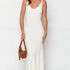 Marlene White Knit Maxi Dress