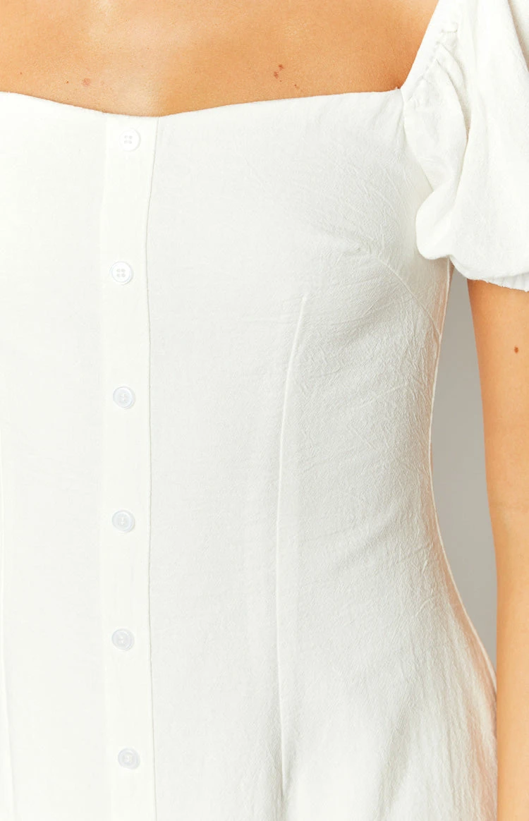 Maysen White Cap Sleeve Mini Dress - Image 5