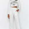 Beginning Boutique Michigan Camp Two Piece Lounge Set White