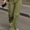 Beginning Boutique Millie Khaki Low Rise Cargo Trousers