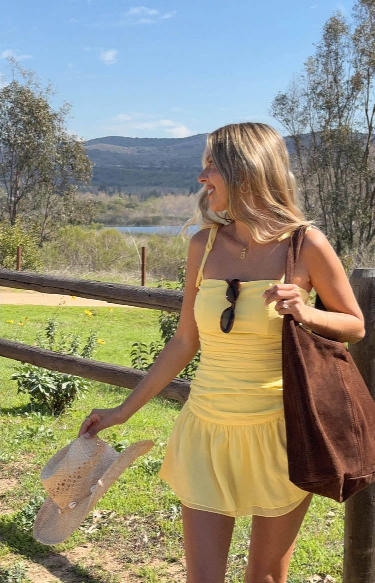 Milly Yellow Mini Dress - Image 9