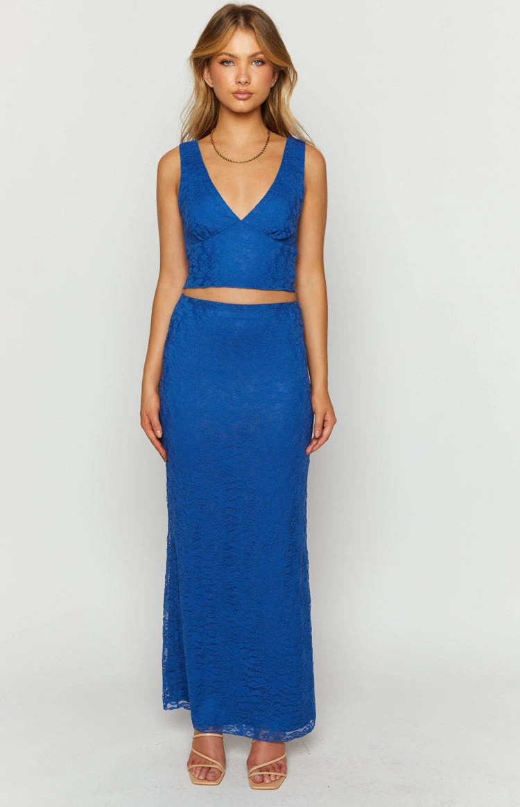 Mimosa Blue Lace Maxi Skirt - Image 2