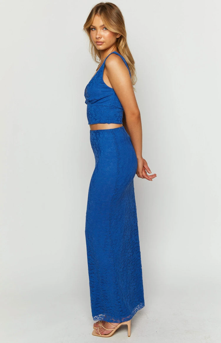 Mimosa Blue Lace Maxi Skirt - Image 4