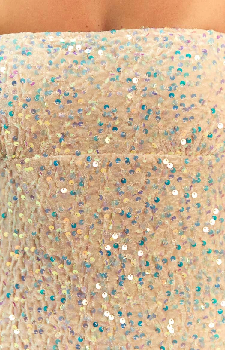 Miranda Gold Velvet Formal Maxi Dress - Image 8