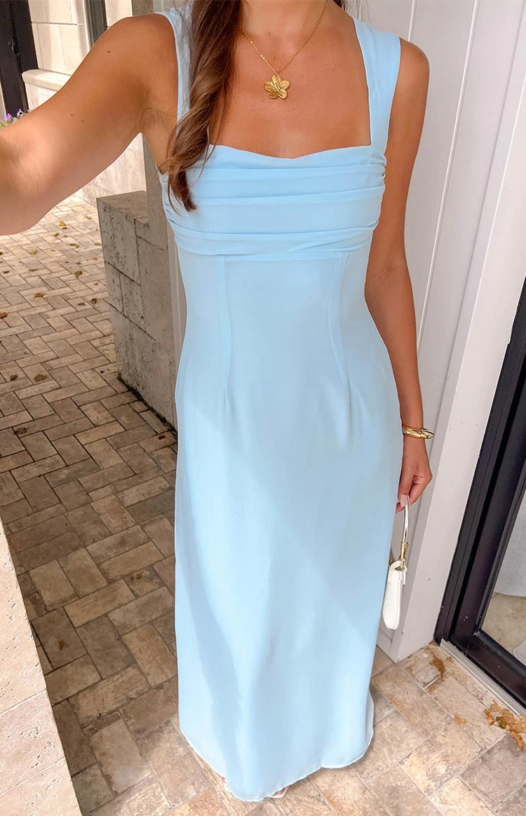 Misty Light Blue Maxi Dress - Image 8