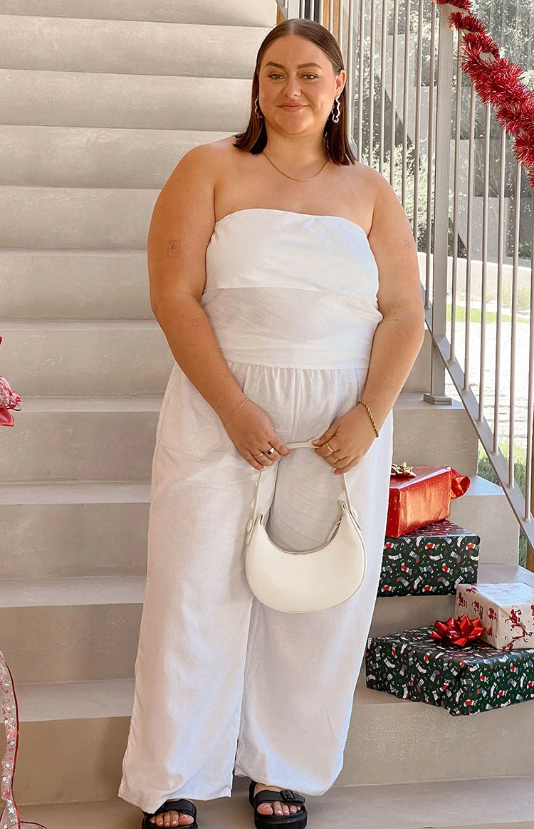 Moana White Linen Blend Pants - Image 9