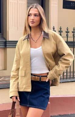 Jemma Cream Contrast Canvas Jacket