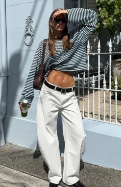 Lioness Bloom Chocolate Sea Stripe Long Sleeve Top