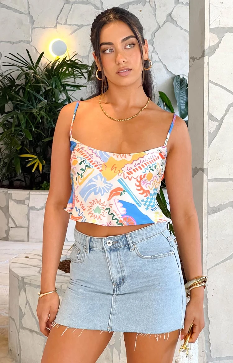 Milliana Dolce Print Crop Top - Image 9