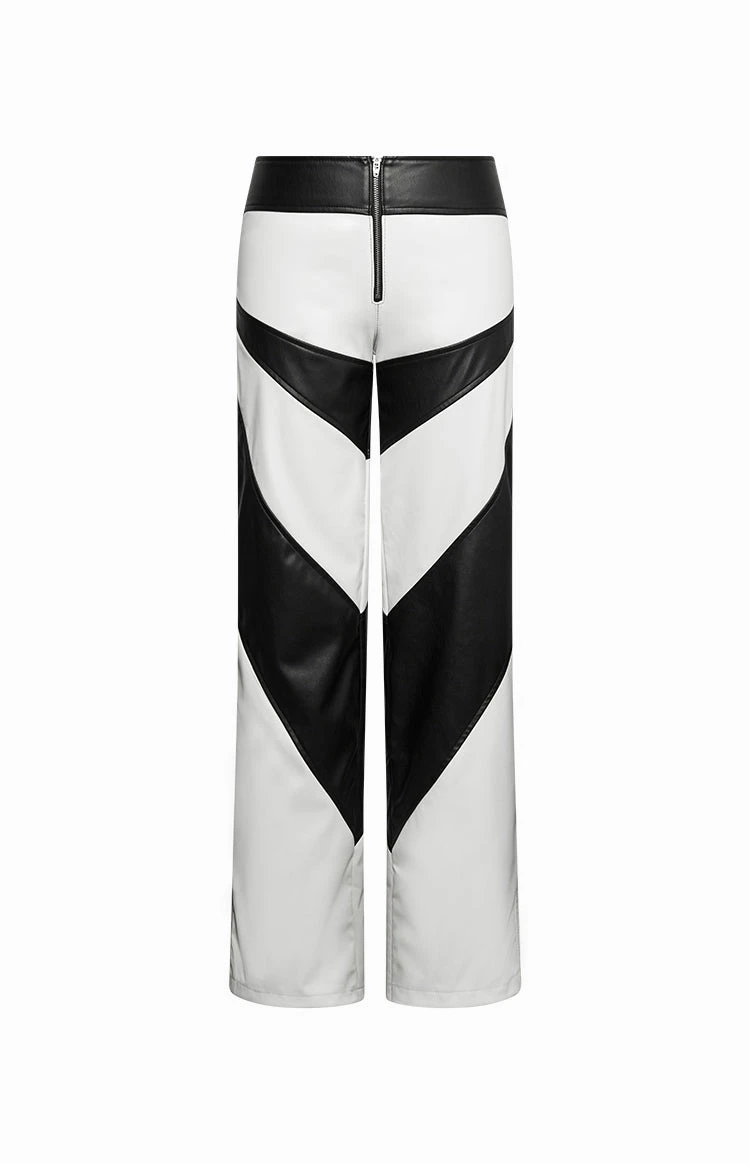 Night Rider PU White Contrast Pants - Image 6