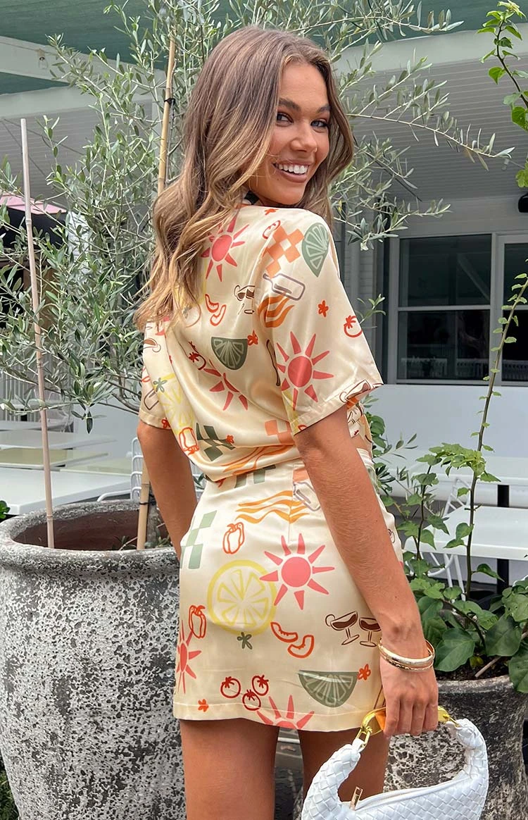 Noir Golden Escape Yellow Print MIni Skirt - Image 7