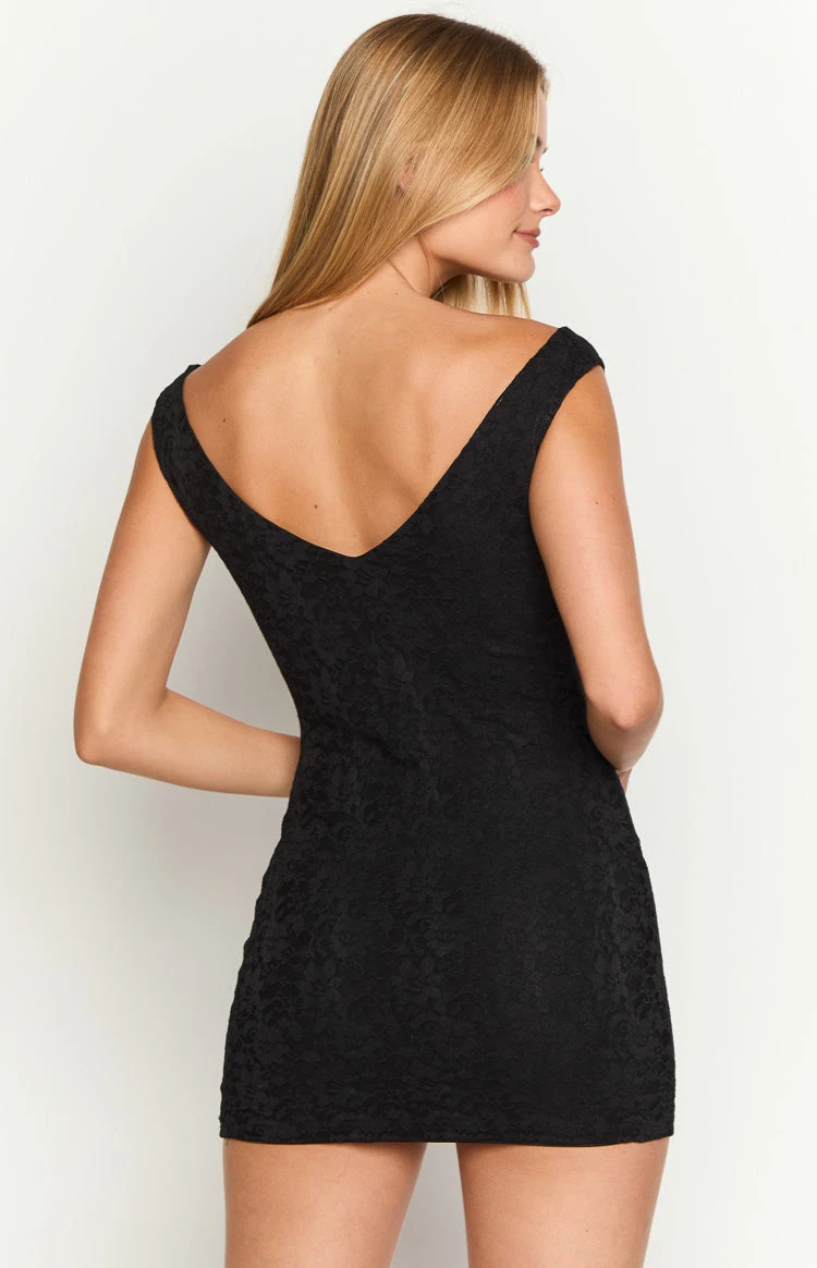 Nyla Black Mini Dress - Image 4