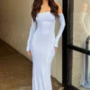Odette Lilac Long Sleeve Formal Maxi Dress