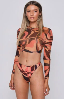 One Love Festival Bikini Bottoms Brown