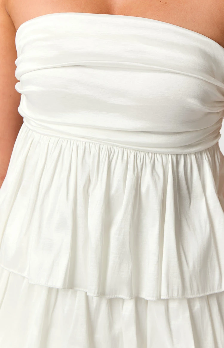 One Wish White Strapless Mini Dress - Image 6