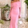 Opal Pink Long Sleeve Maxi Dress