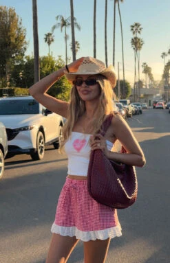 Ottilie Red Gingham Mini Skirt