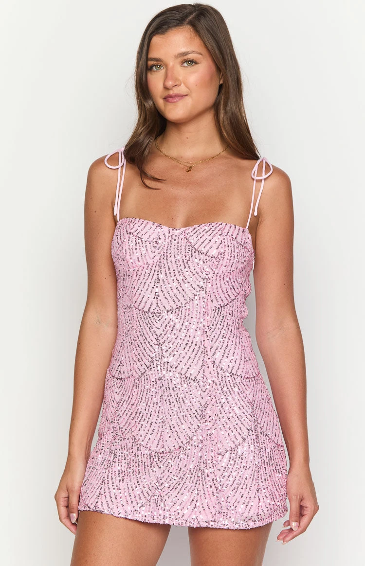 Penny Lane Pink Sequin Mini Dress - Image 2