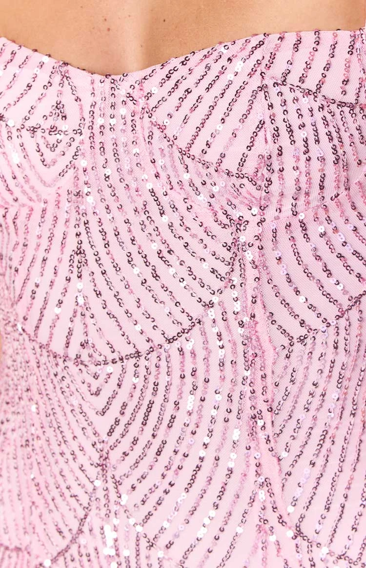 Penny Lane Pink Sequin Mini Dress - Image 6
