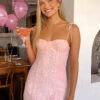 Penny Lane Light Pink Sequin Mini Dress