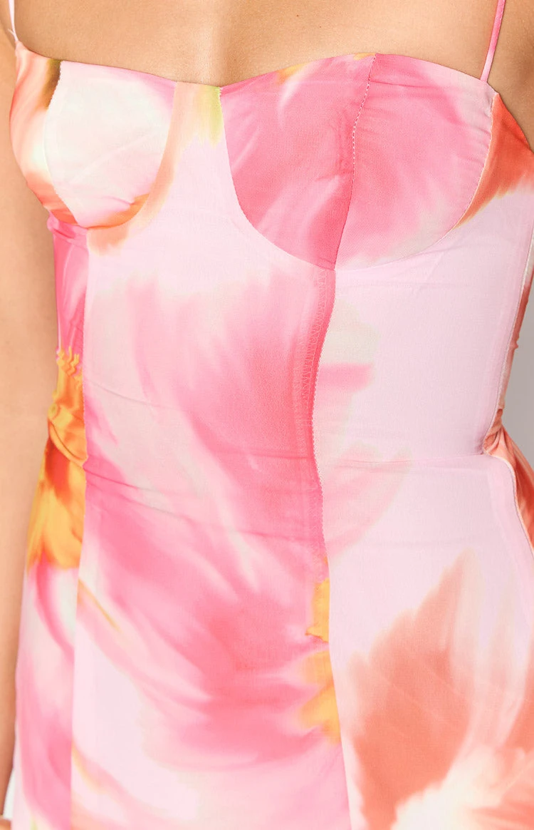 Penny Lane Pink Floral Kisses Mini Dress - Image 6