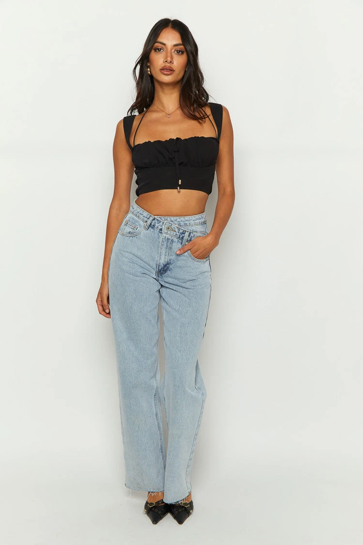 Petal Black Halter Crop Top - Image 7