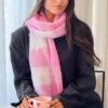 Pink Check Blanket Scarf