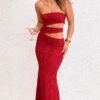 Rae Red Strapless Maxi Dress