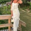 Raleigh White Ruffle Maxi Skirt