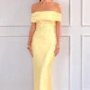 Seraphina Yellow Off The Shoulder Maxi Dress