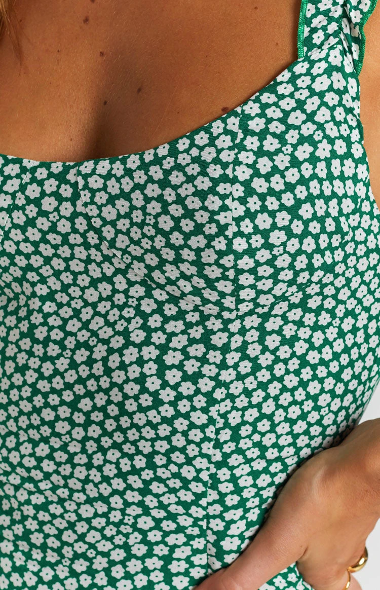 Rihanna Mini Dress Green Ditsy - Image 10