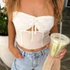 Rilee White Strapless Crop Top