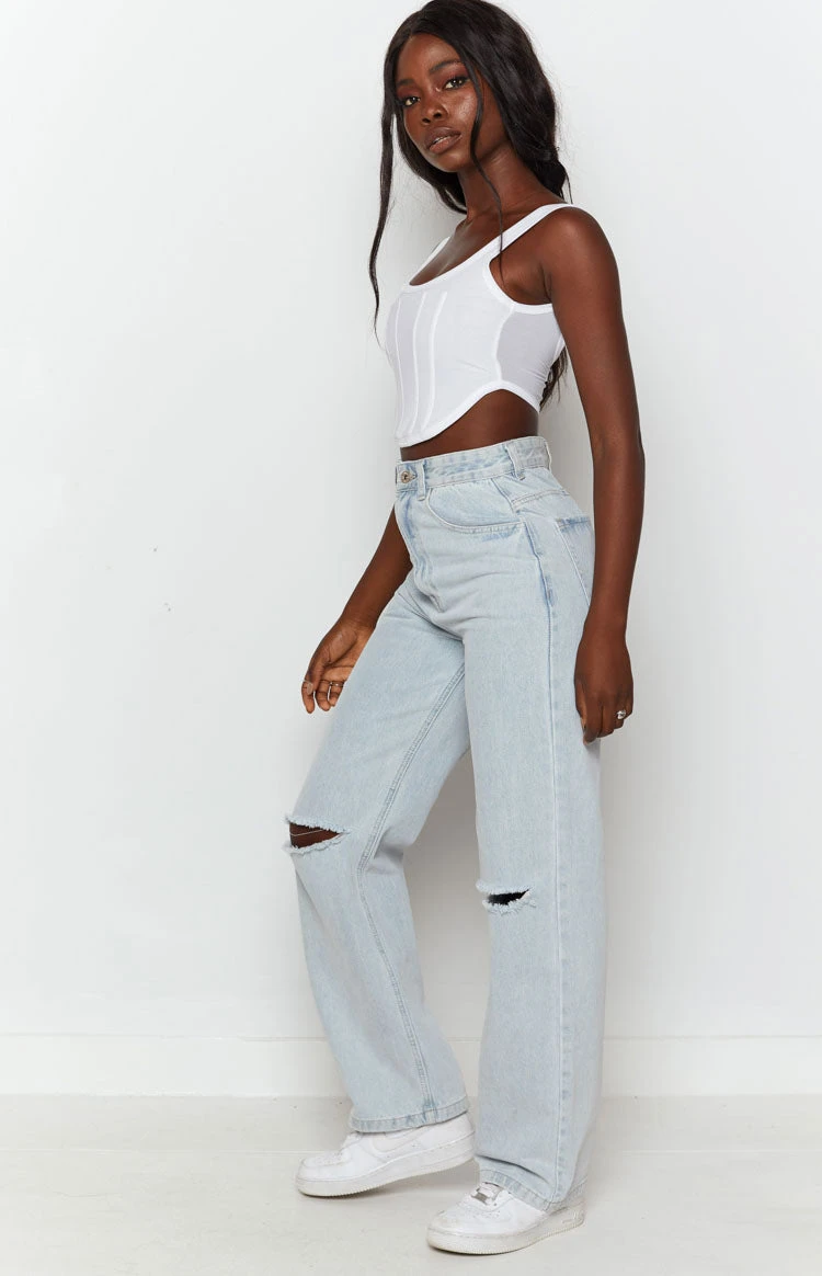 Robin Wide Leg Jeans Blue - Image 4