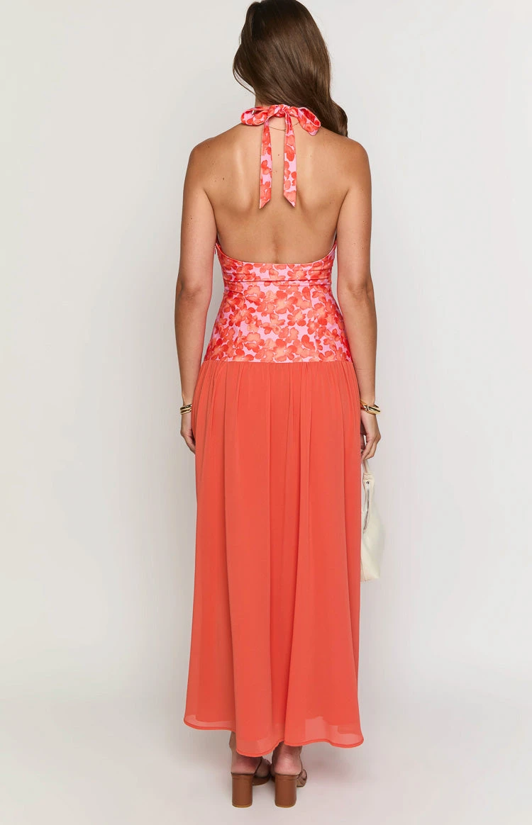Roxanne Orange Floral Maxi Dress - Image 5