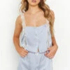 Ryleigh Blue Satin Sleep Short