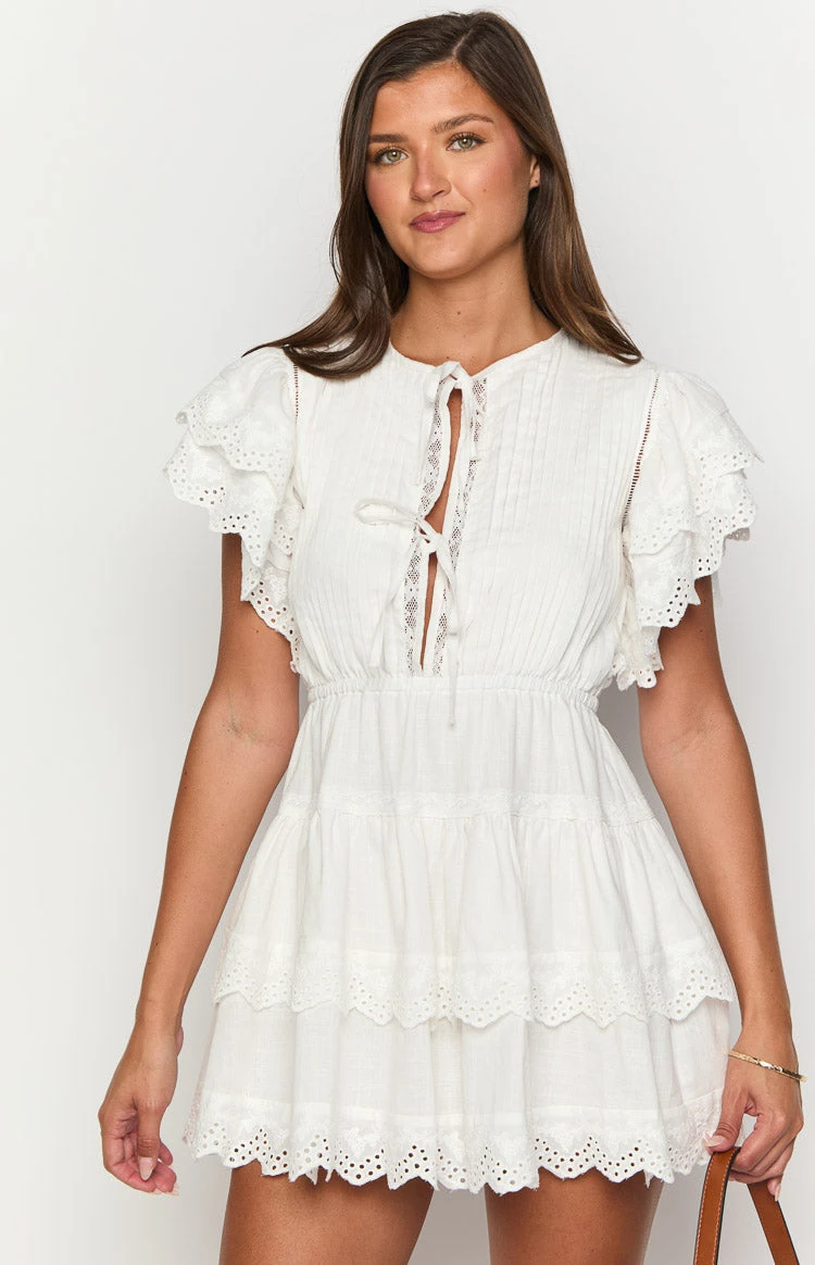 Savannah White Mini Dress - Image 2