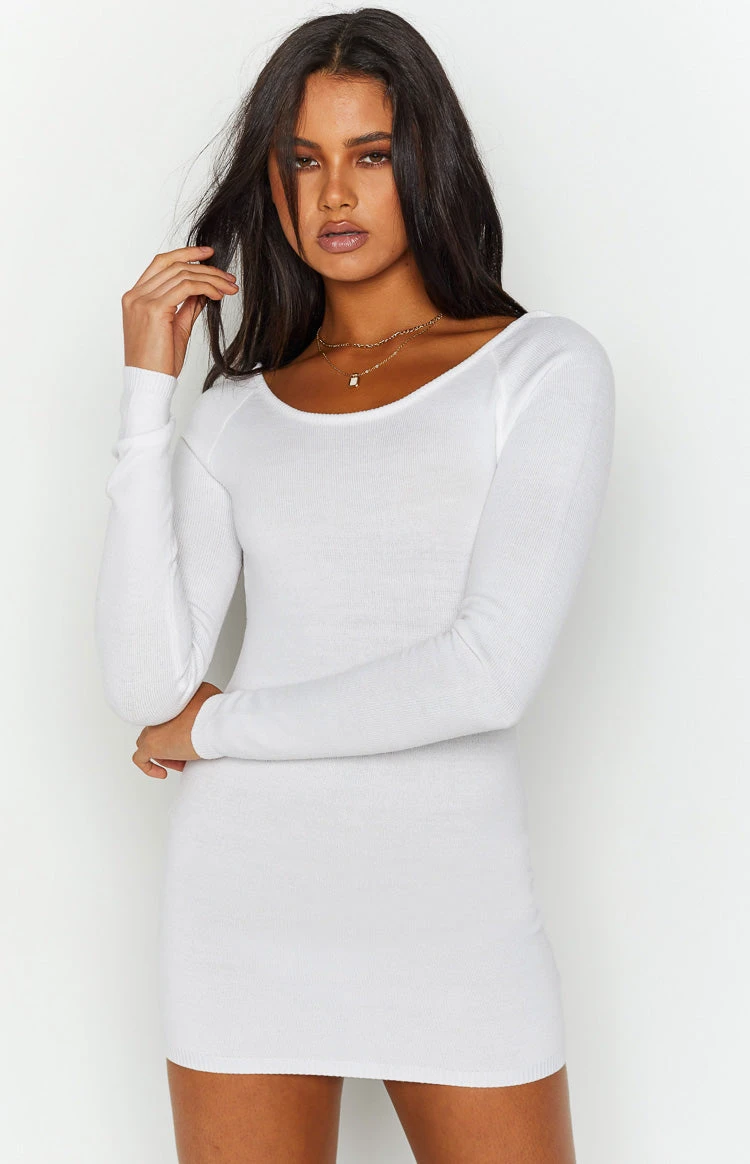 SNDYS Milo White Knit Dress - Image 2
