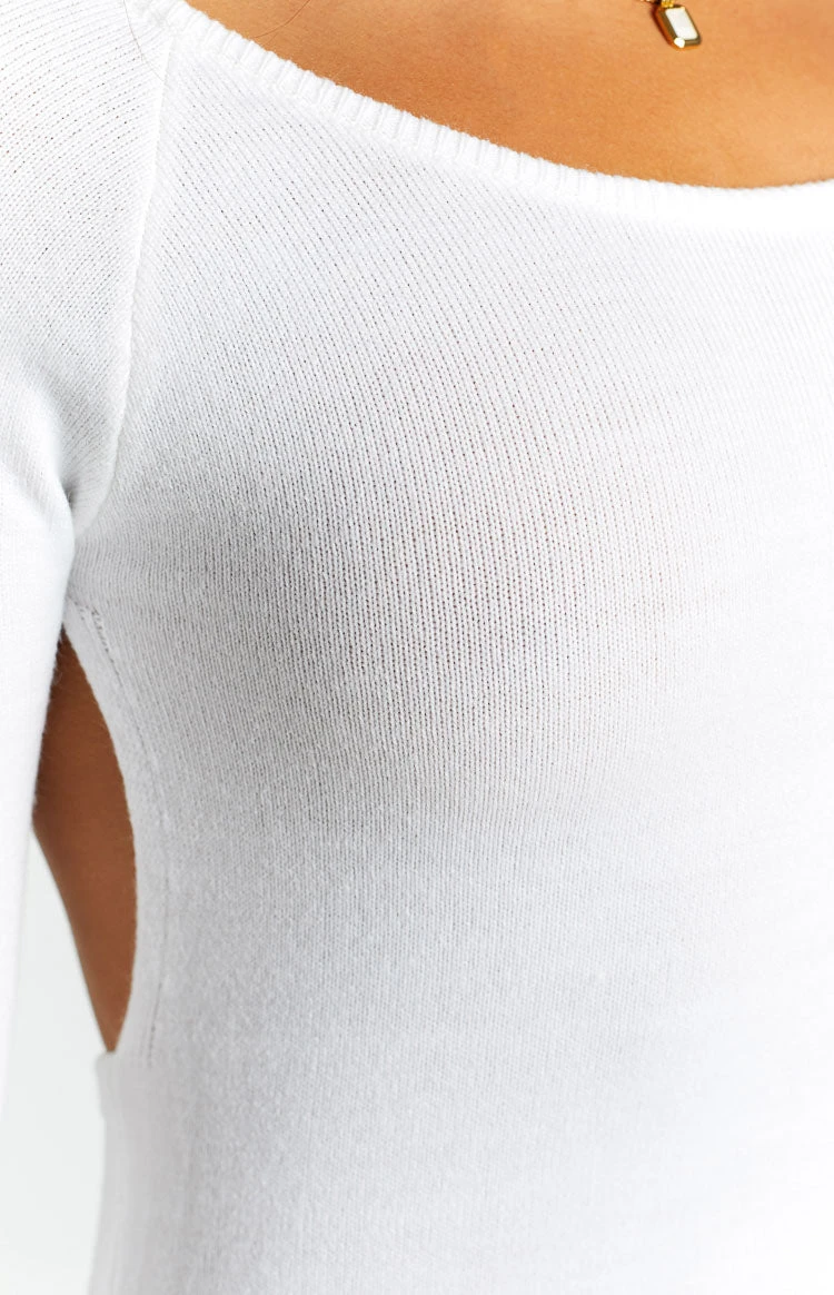 SNDYS Milo White Knit Dress - Image 6