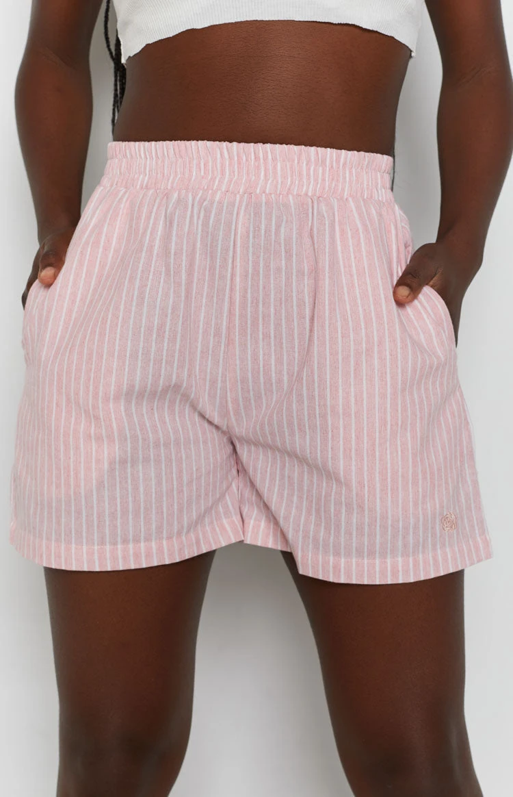 The Sarah Shorts Pink Pinstripe - Image 8