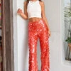 Saria Orange Sequin Pants