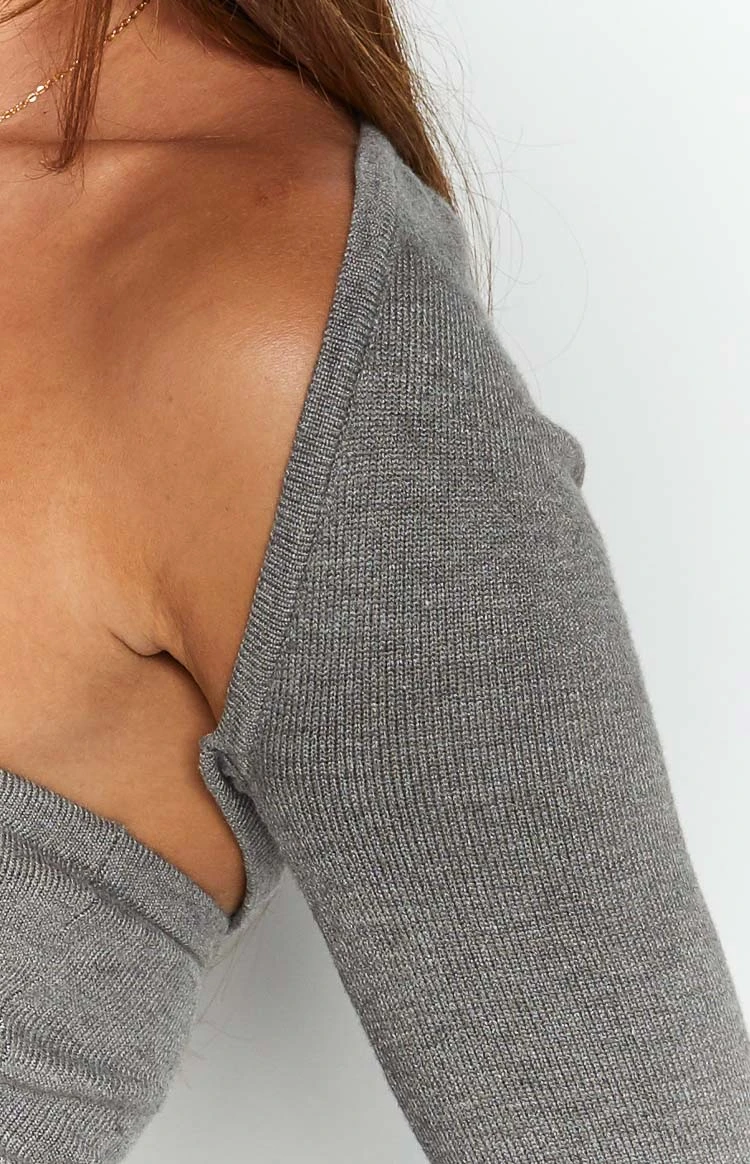 Sophie Grey Knitted Bolero - Image 8