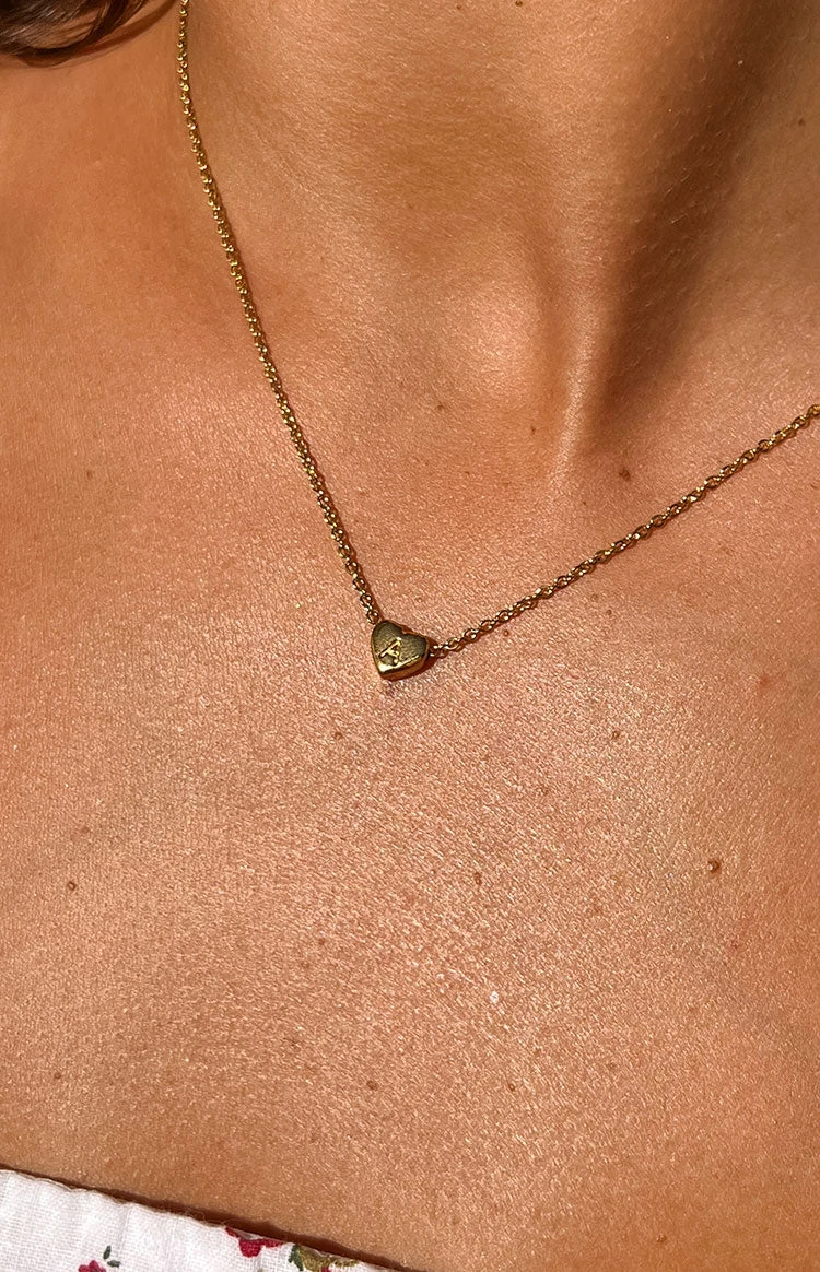 Beginning Boutique Stassi Gold Heart Letter Necklace - Image 2