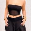 Stay Black Mesh Mini Skirt