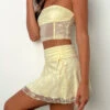 Stay Yellow Mesh Mini Skirt