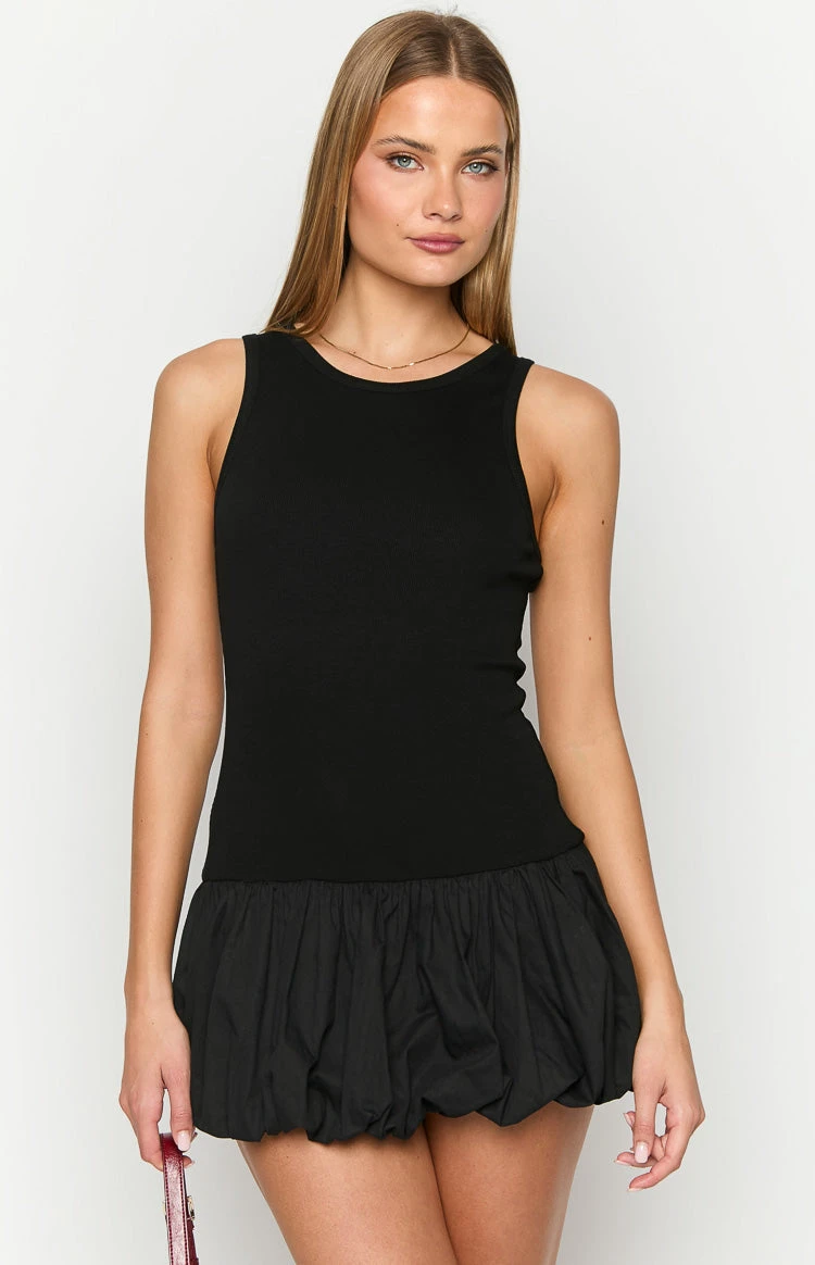 Stiles Black Bubble Mini Dress - Image 2
