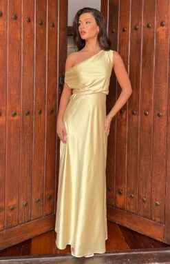 Sunshine Elegance Yellow Formal Maxi Dress