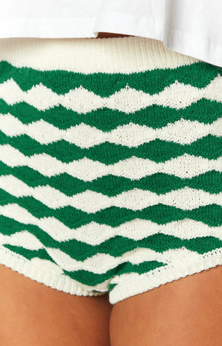 Sweet Stitches Green And White Shorts - Image 8