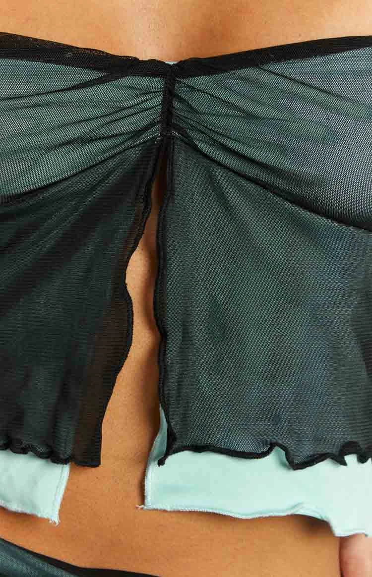 Taytum Blue Contrast Mesh Top - Image 8