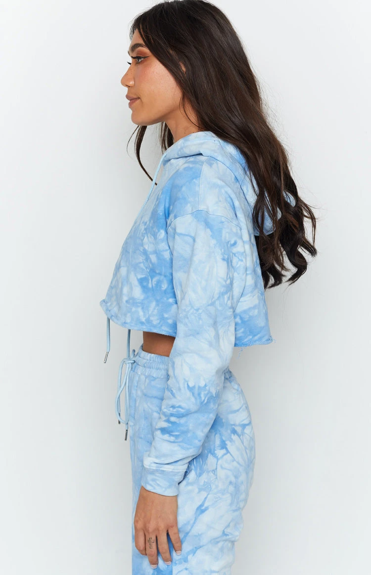 Beginning Boutique The Creator Hoodie Blue Tie Dye - Image 4